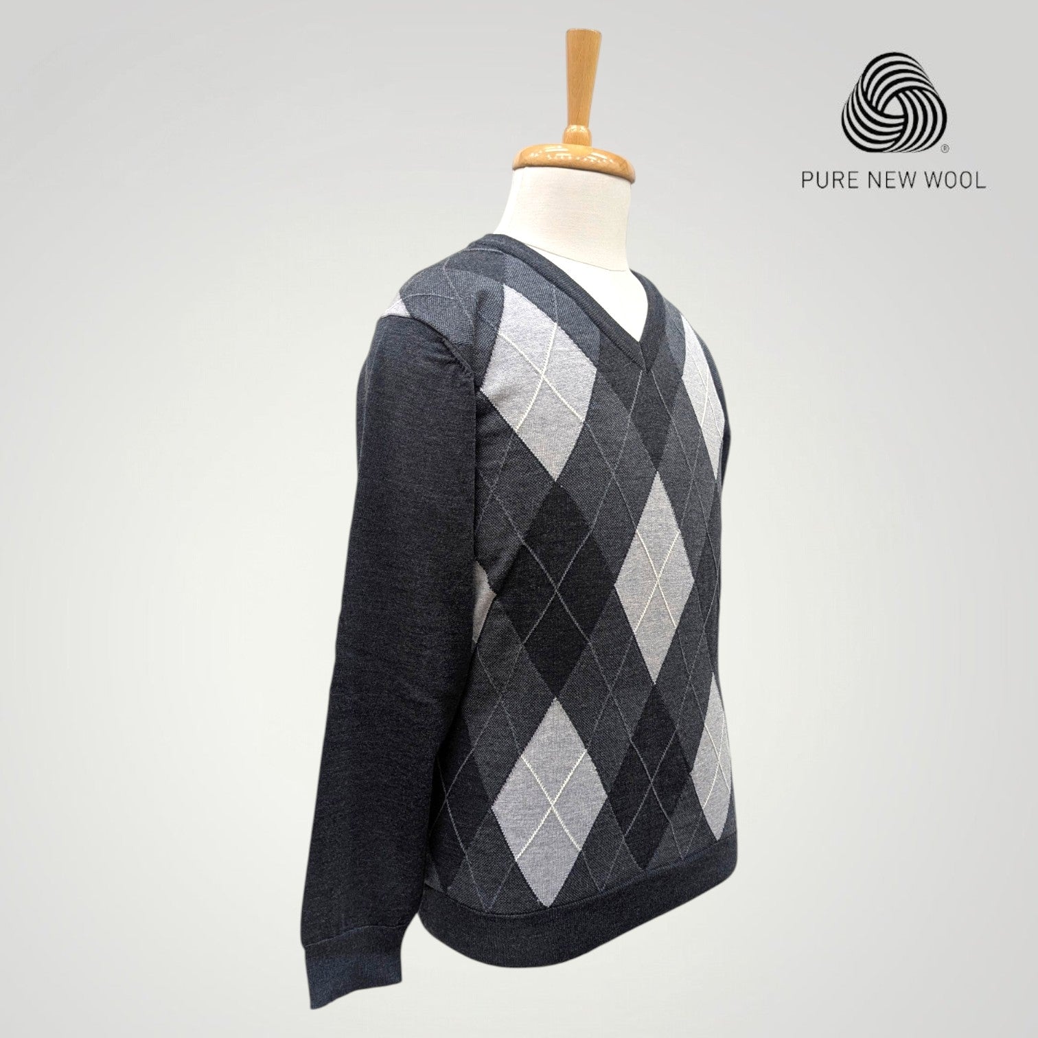MEN'S V NECK SWEATER ITALIAN MERINO WOOL