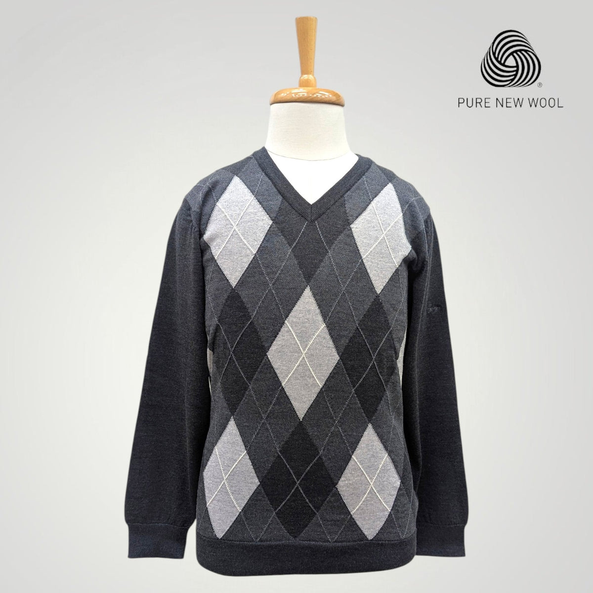 MEN'S V NECK SWEATER ITALIAN MERINO WOOL