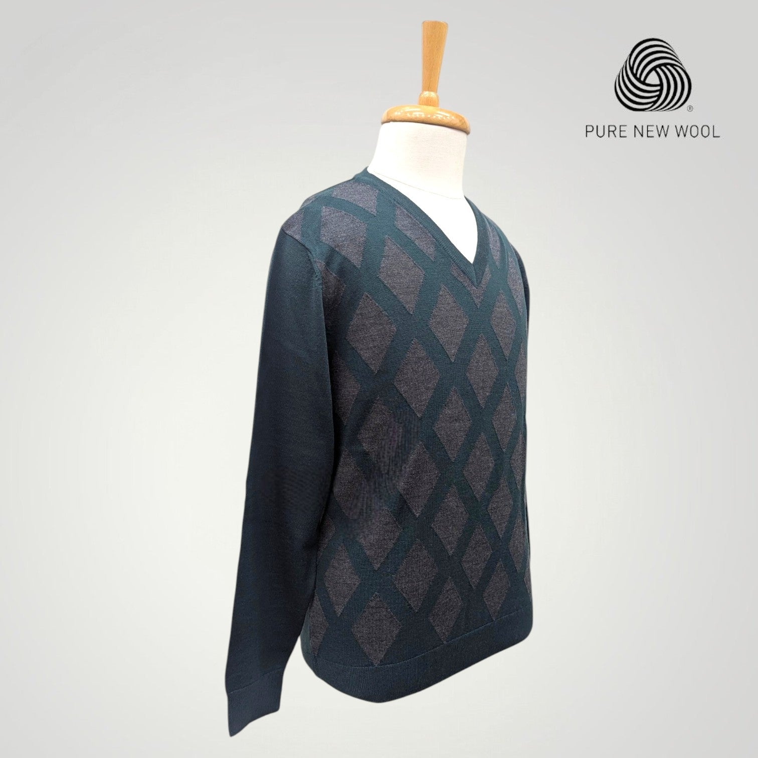 MEN'S V NECK SWEATER ITALIAN MERINO WOOL