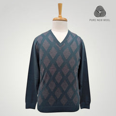 MEN'S V NECK SWEATER ITALIAN MERINO WOOL