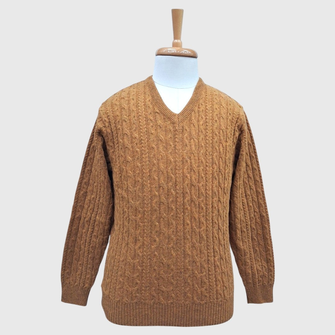 MEN'S LAMB'S WOOL V NECK SWEATER