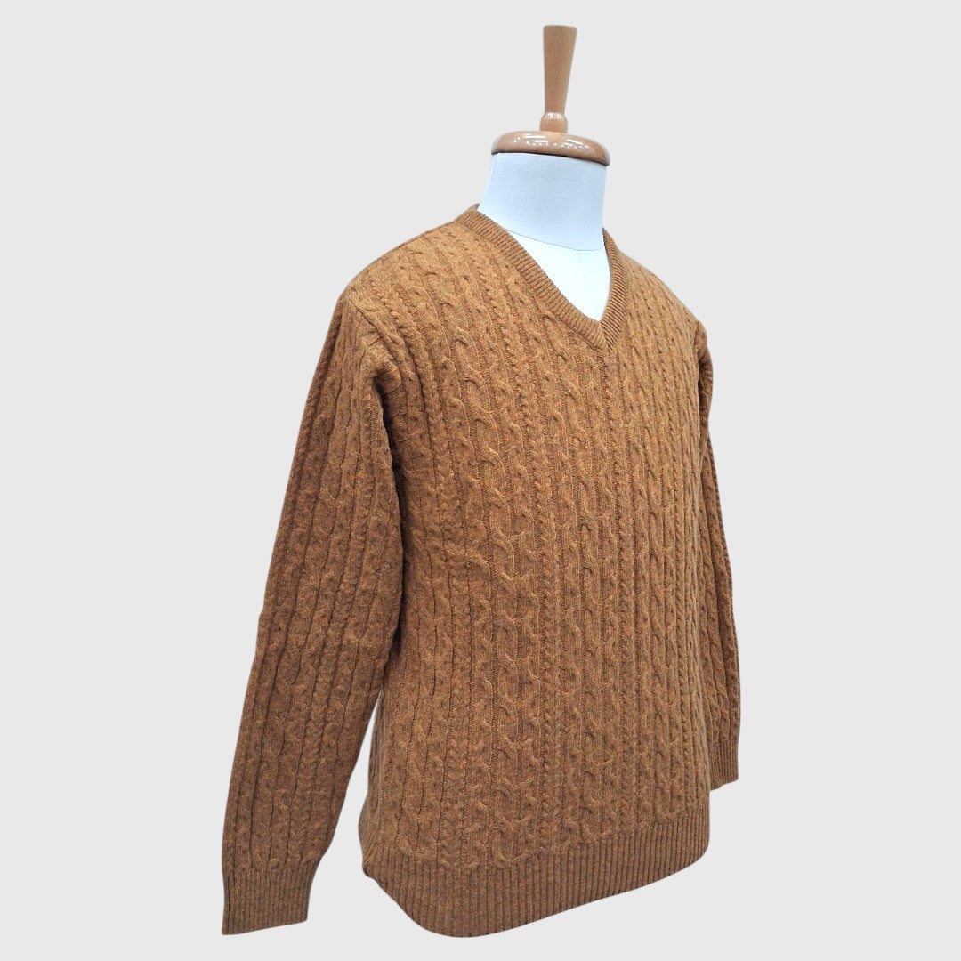MEN'S LAMB'S WOOL V NECK SWEATER