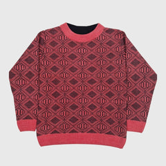 BOY'S R NECK ACRO WOOL SWEATER