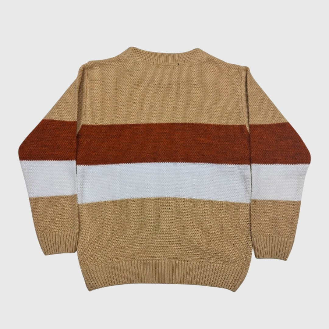 BOY'S R NECK ACRO WOOL SWEATER