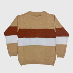 BOY'S R NECK ACRO WOOL SWEATER