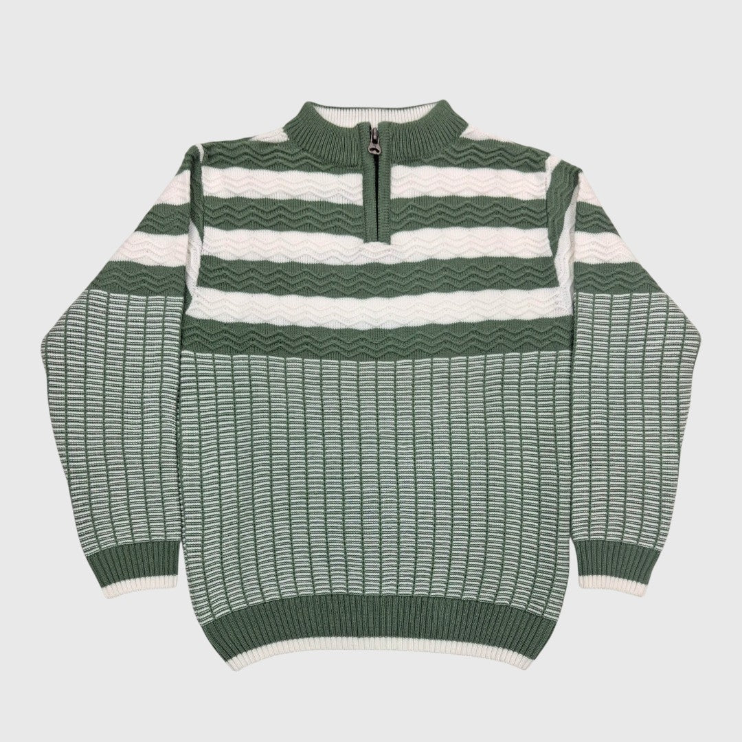 BOY'S HALF ZIP ACRO WOOL SWEATER