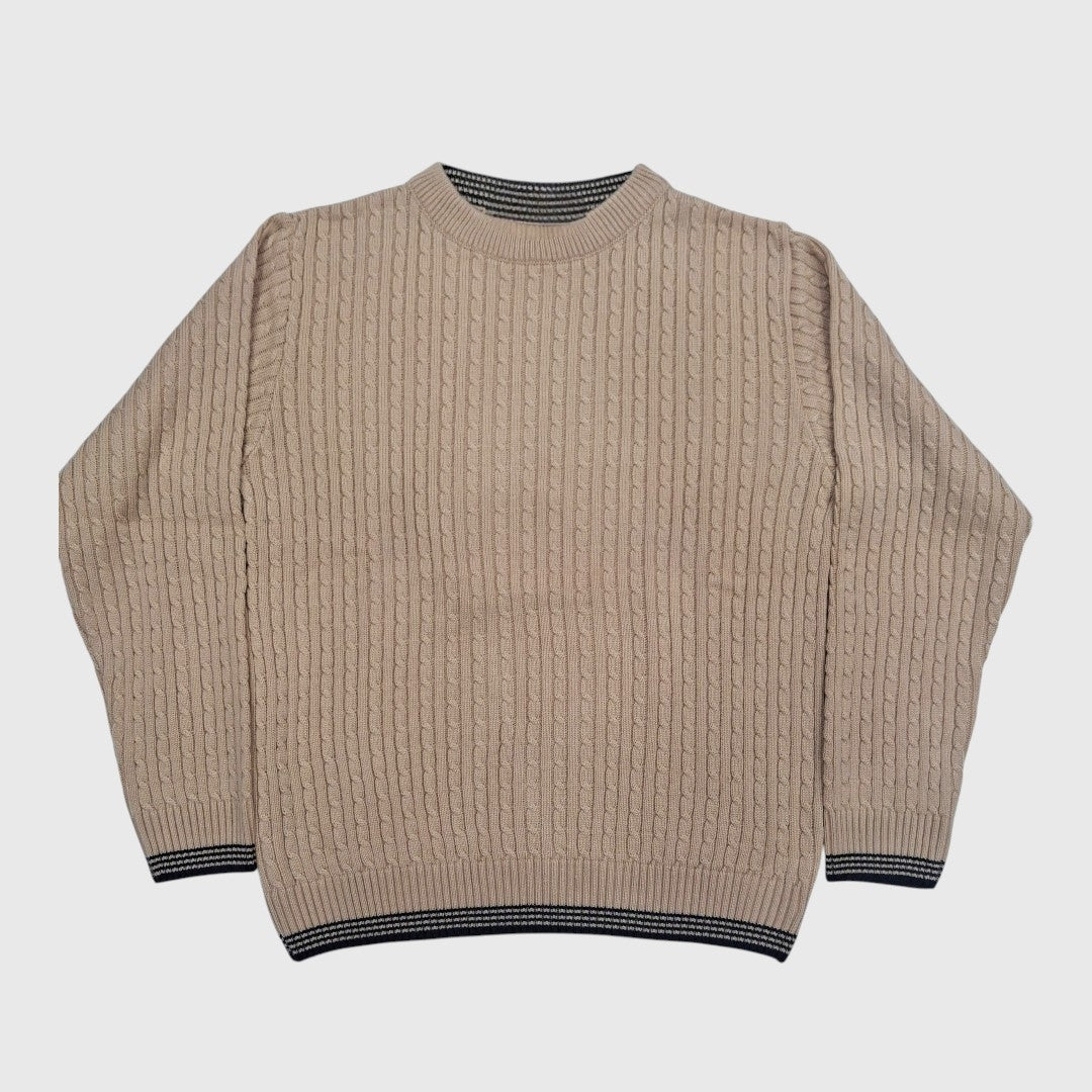 BOY'S R NECK ACRO WOOL SWEATER