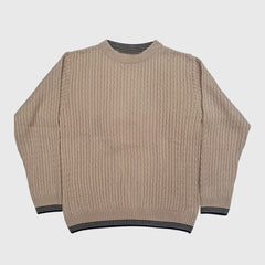 BOY'S R NECK ACRO WOOL SWEATER