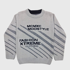 BOY'S R NECK ACRO WOOL SWEATER