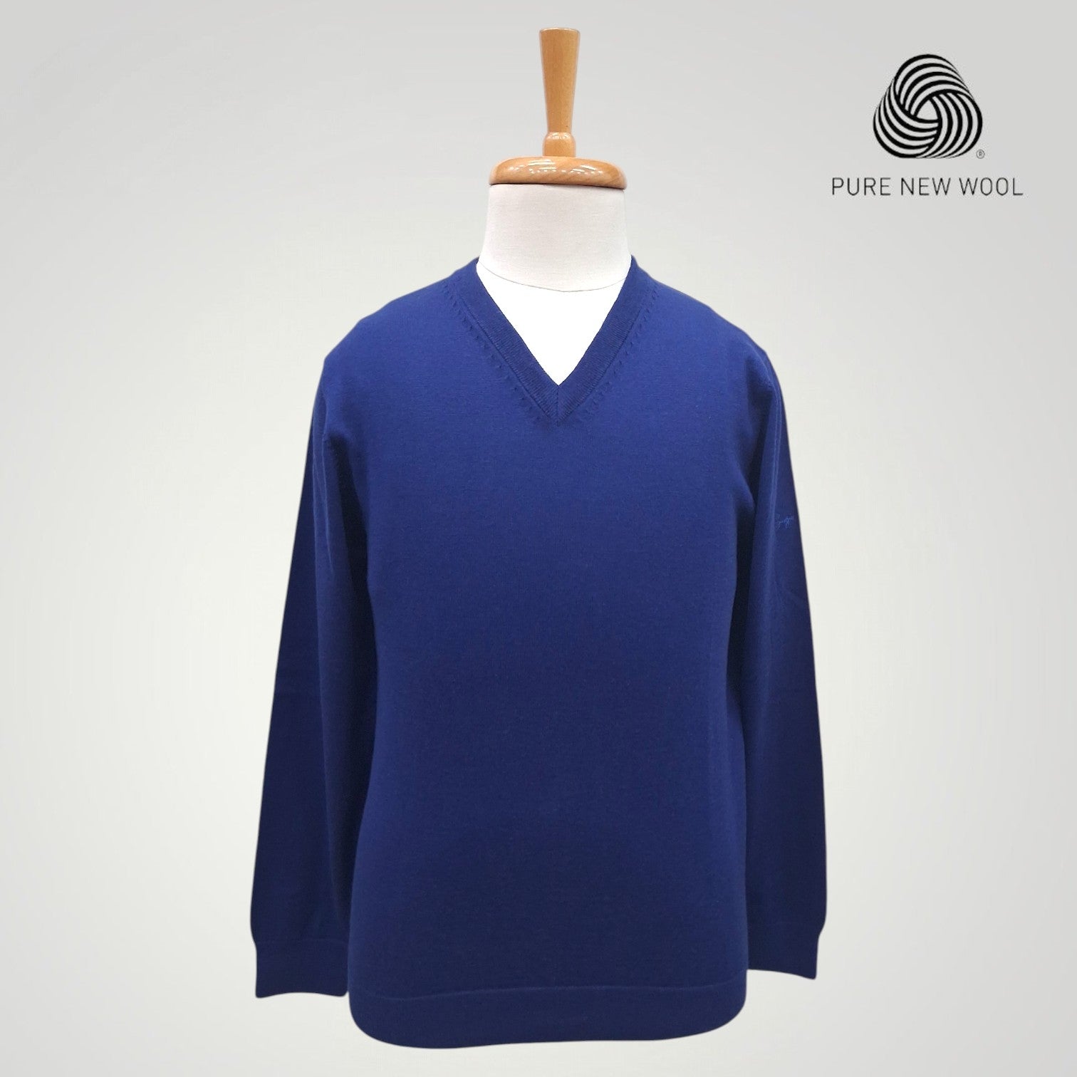 MEN'S V NECK SWEATER ITALIAN MERINO WOOL