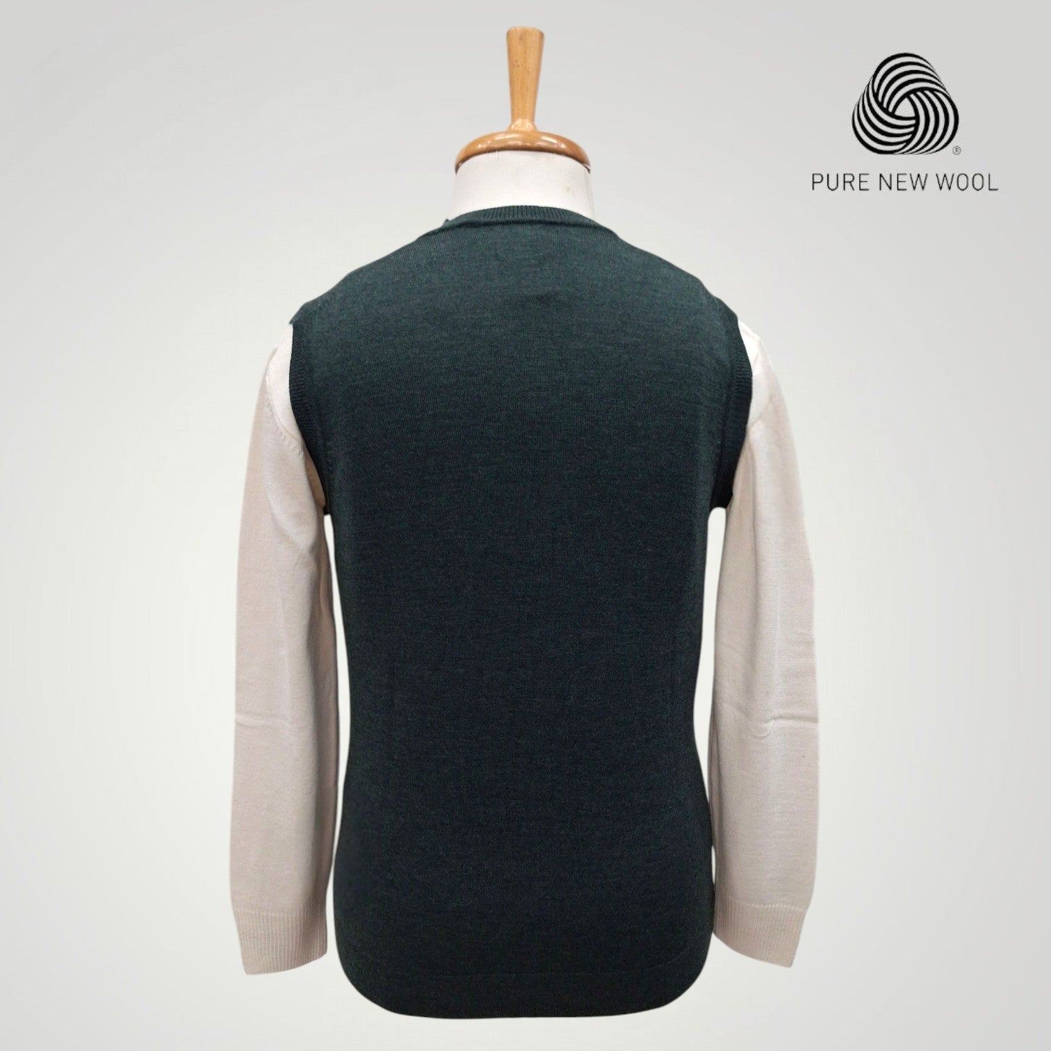 MEN'S SLEEVELESS ITALIAN PURE WOOL SWEATER