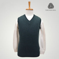 MEN'S SLEEVELESS ITALIAN PURE WOOL SWEATER