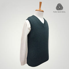 MEN'S SLEEVELESS ITALIAN PURE WOOL SWEATER