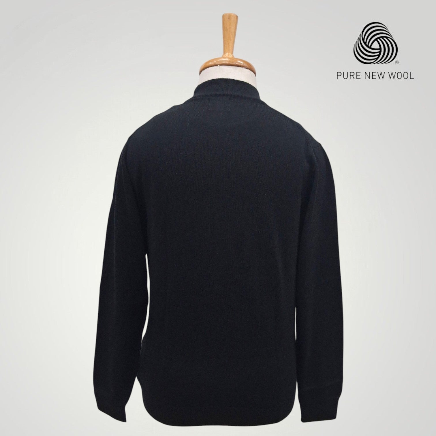 MEN'S HIGH NECK ITALIAN PURE WOOL SWEATER