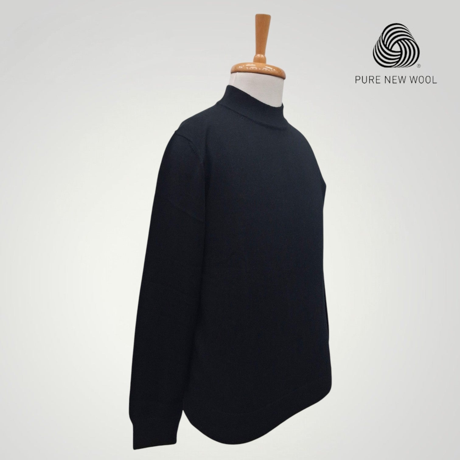 MEN'S HIGH NECK ITALIAN PURE WOOL SWEATER