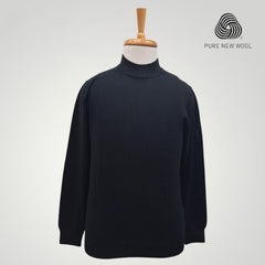 MEN'S HIGH NECK ITALIAN PURE WOOL SWEATER