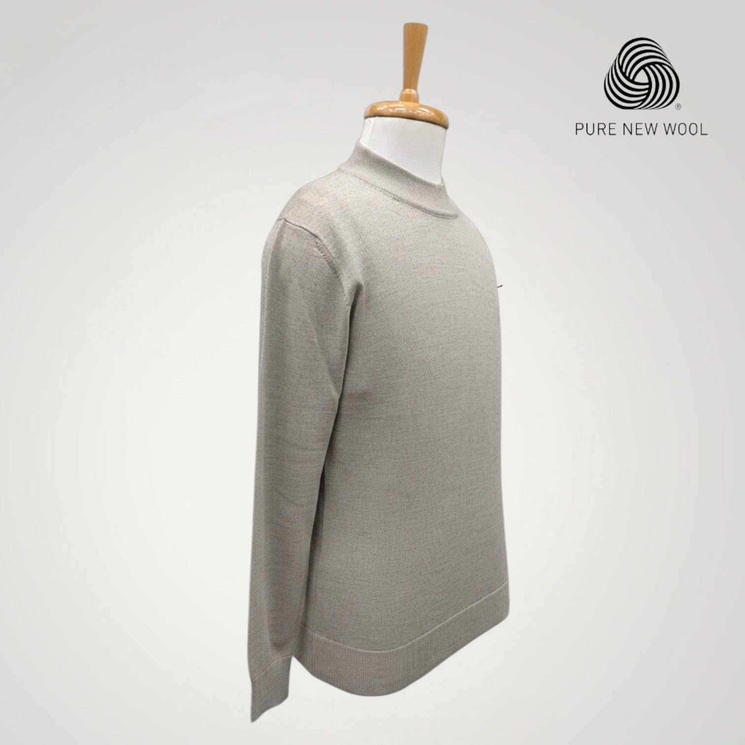 MEN'S HIGH NECK ITALIAN PURE WOOL SWEATER