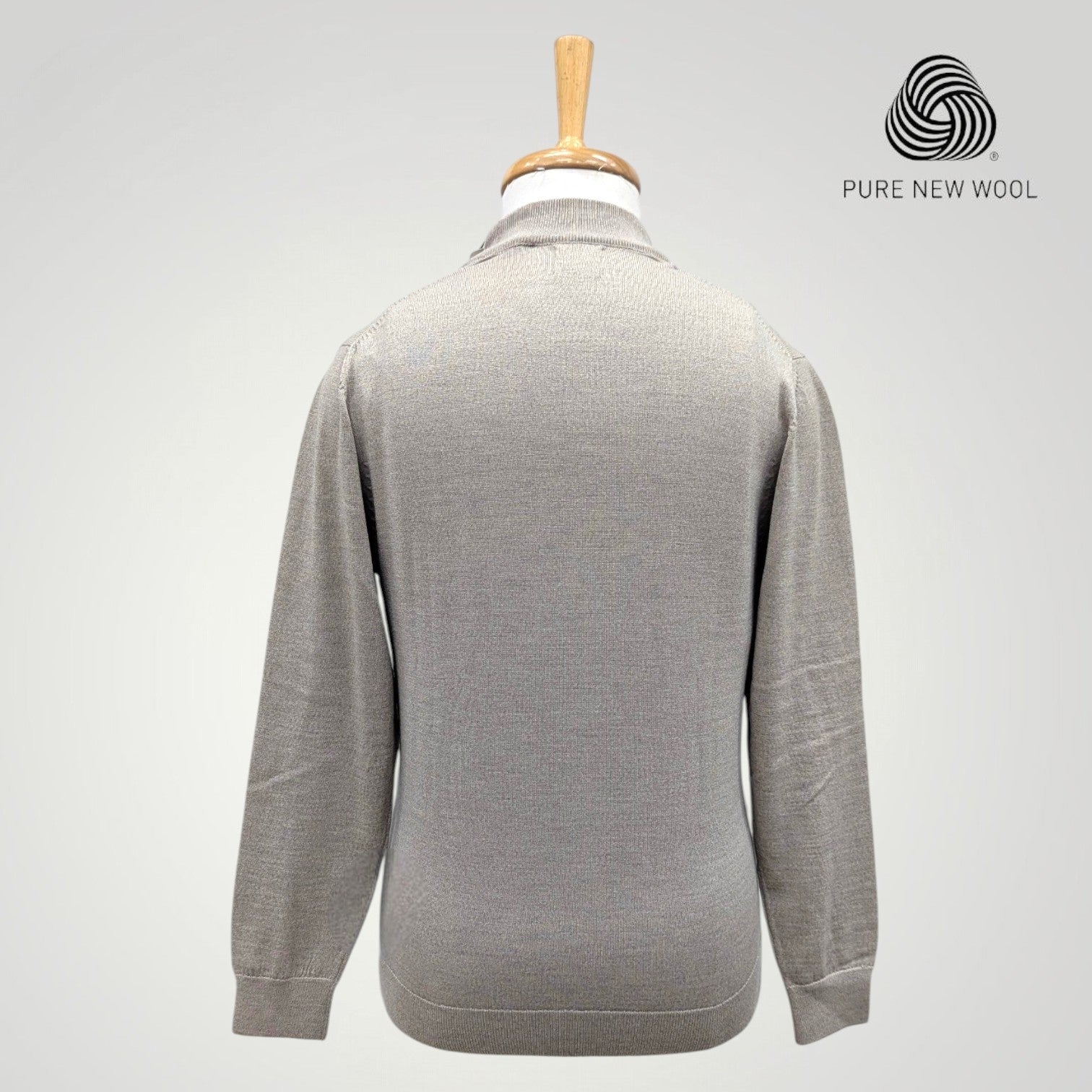 MEN'S HIGH NECK ITALIAN PURE WOOL SWEATER