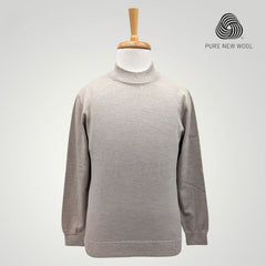MEN'S HIGH NECK ITALIAN PURE WOOL SWEATER