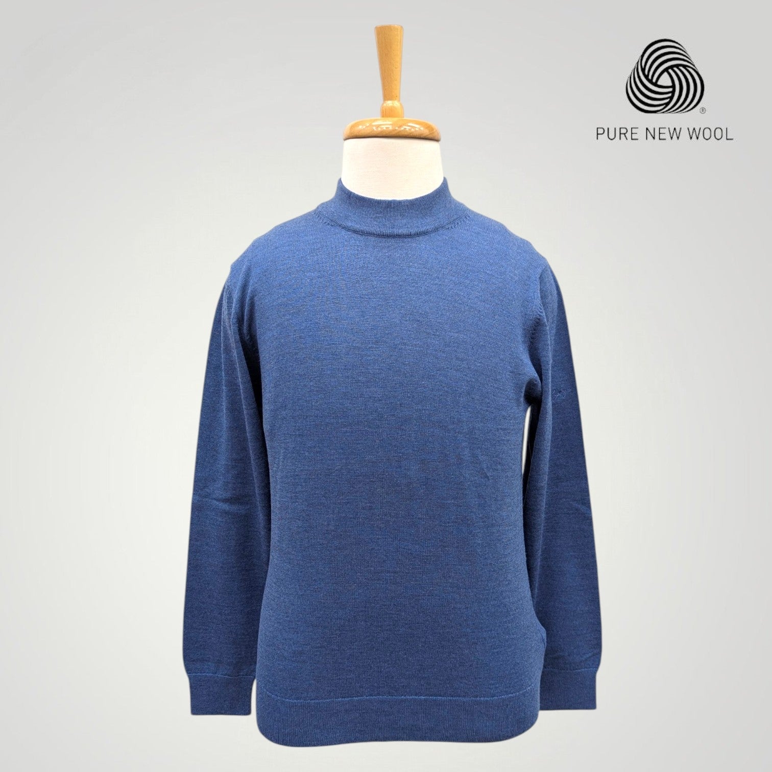 MEN'S HIGH NECK ITALIAN PURE WOOL SWEATER
