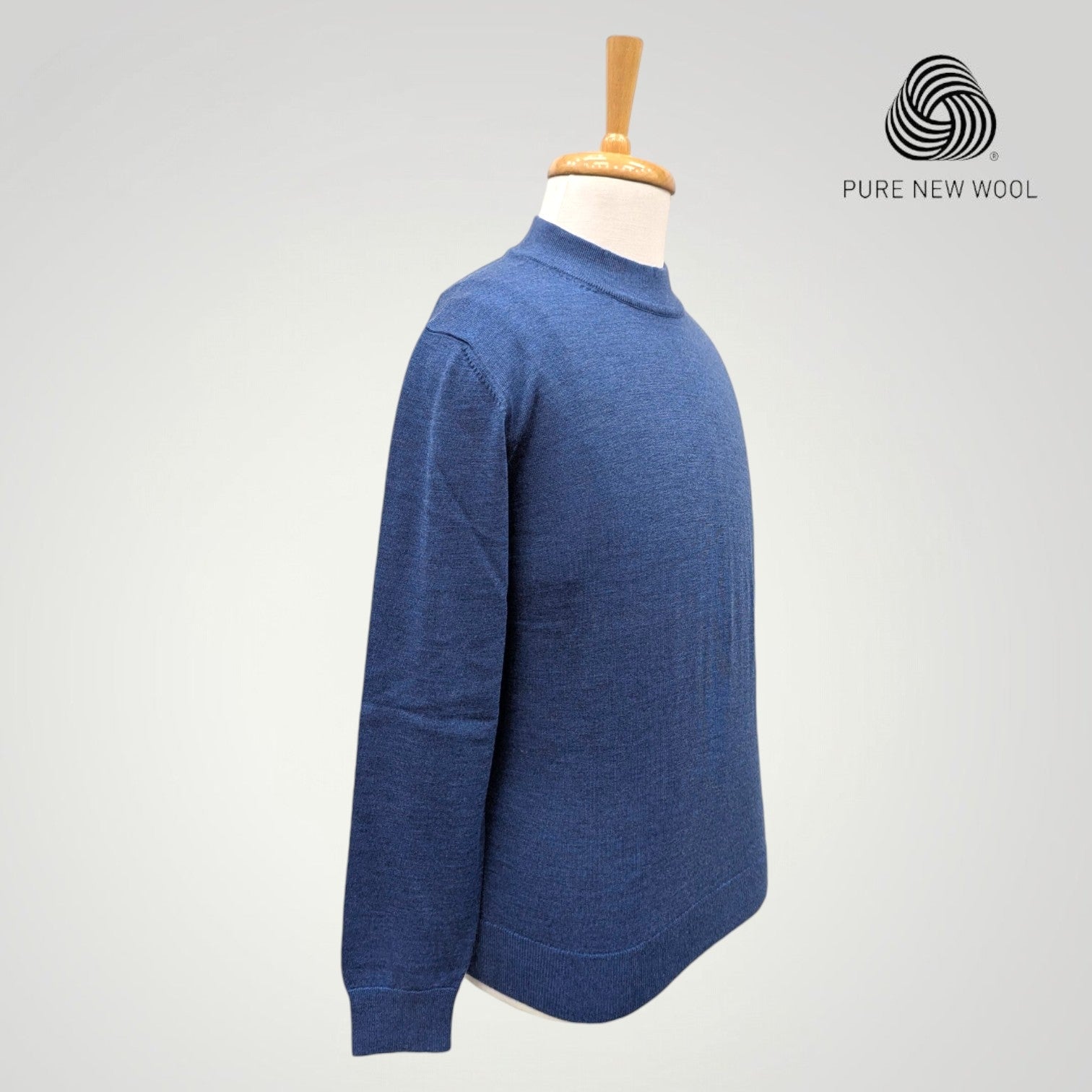 MEN'S HIGH NECK ITALIAN PURE WOOL SWEATER