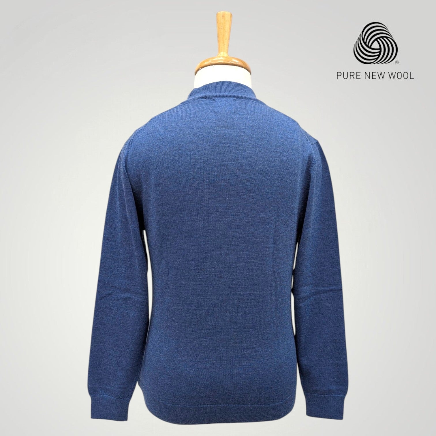 MEN'S HIGH NECK ITALIAN PURE WOOL SWEATER