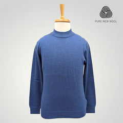 MEN'S HIGH NECK ITALIAN PURE WOOL SWEATER