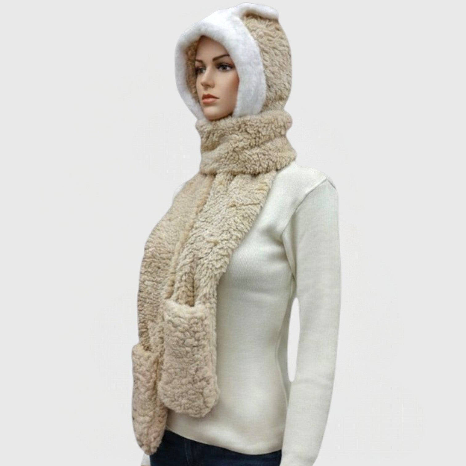 MUFFLER / FUR WITH POCKET / WOMEN'S