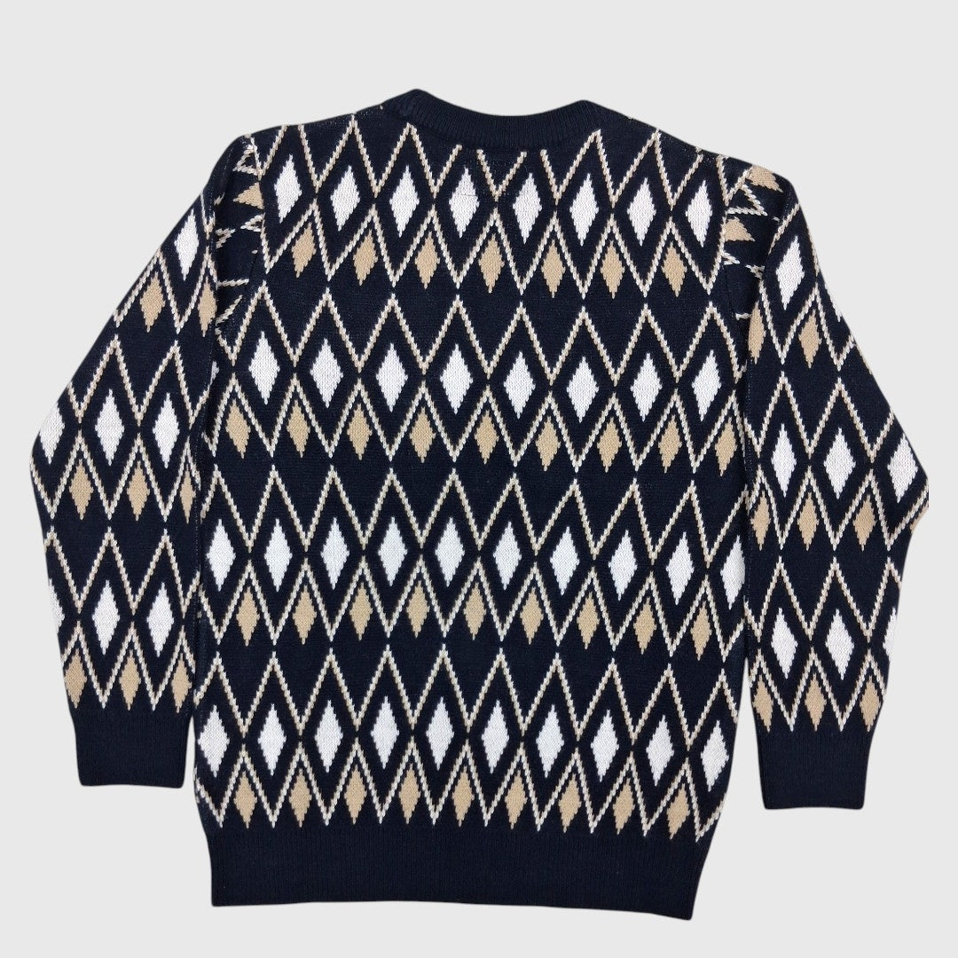 BOY'S R NECK ACRO WOOL SWEATER