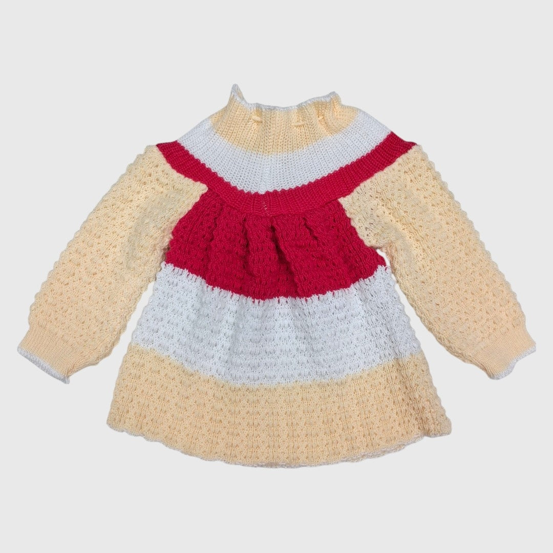 NEW BORN HAND MADE WOOLEN FROCK