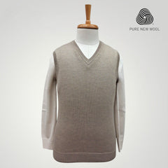 MEN'S SLEEVELESS ITALIAN PURE WOOL SWEATER