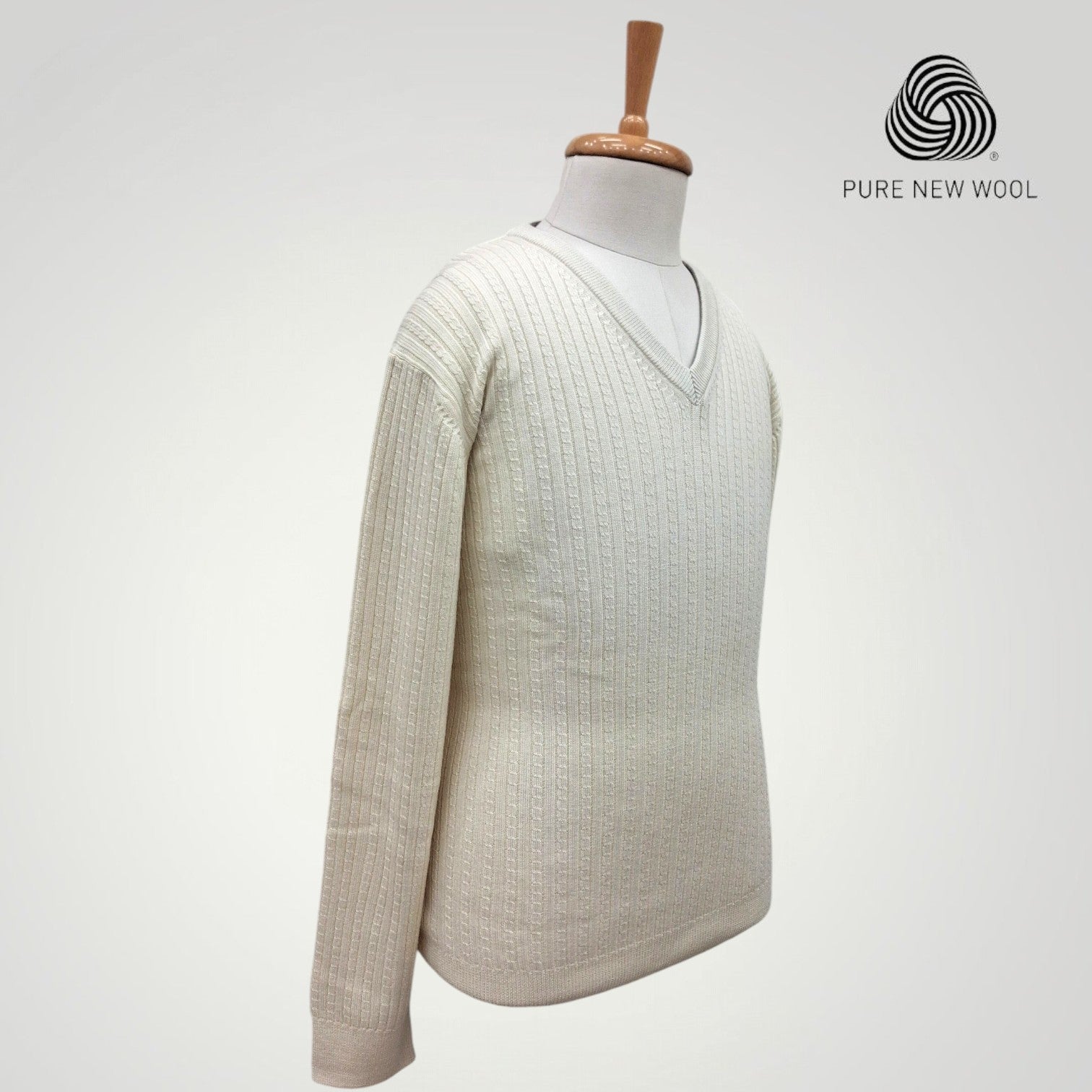 MEN'S V NECK SWEATER ITALIAN MERINO WOOL