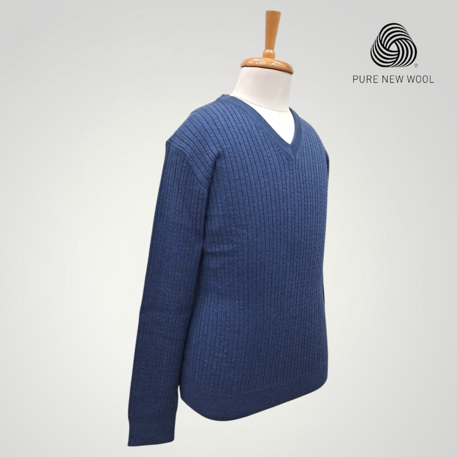 MEN'S V NECK SWEATER ITALIAN MERINO WOOL