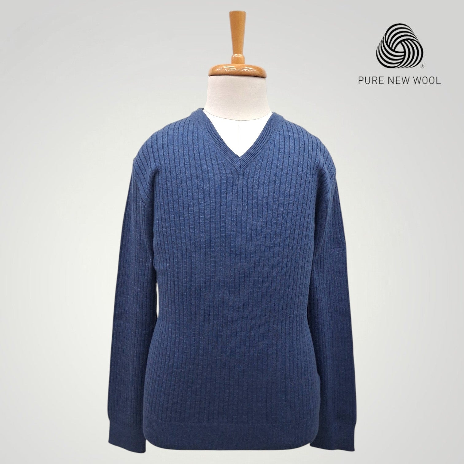 MEN'S V NECK SWEATER ITALIAN MERINO WOOL