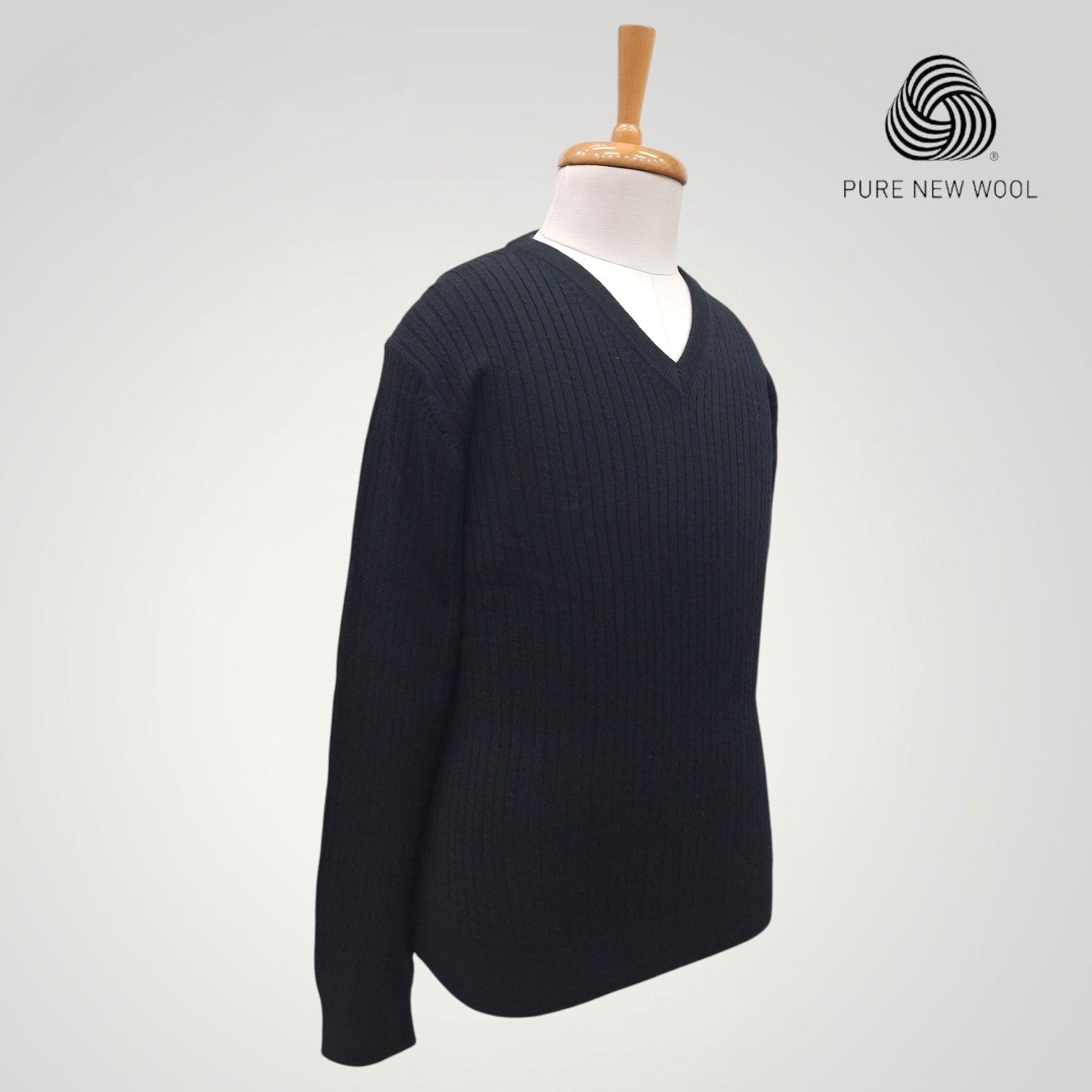 MEN'S V NECK SWEATER ITALIAN MERINO WOOL