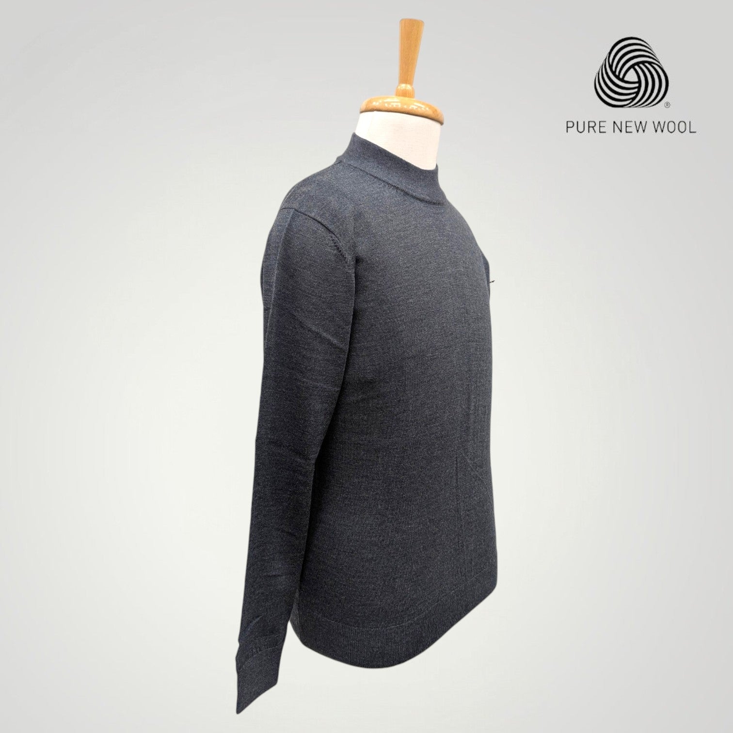 MEN'S HIGH NECK ITALIAN PURE WOOL SWEATER