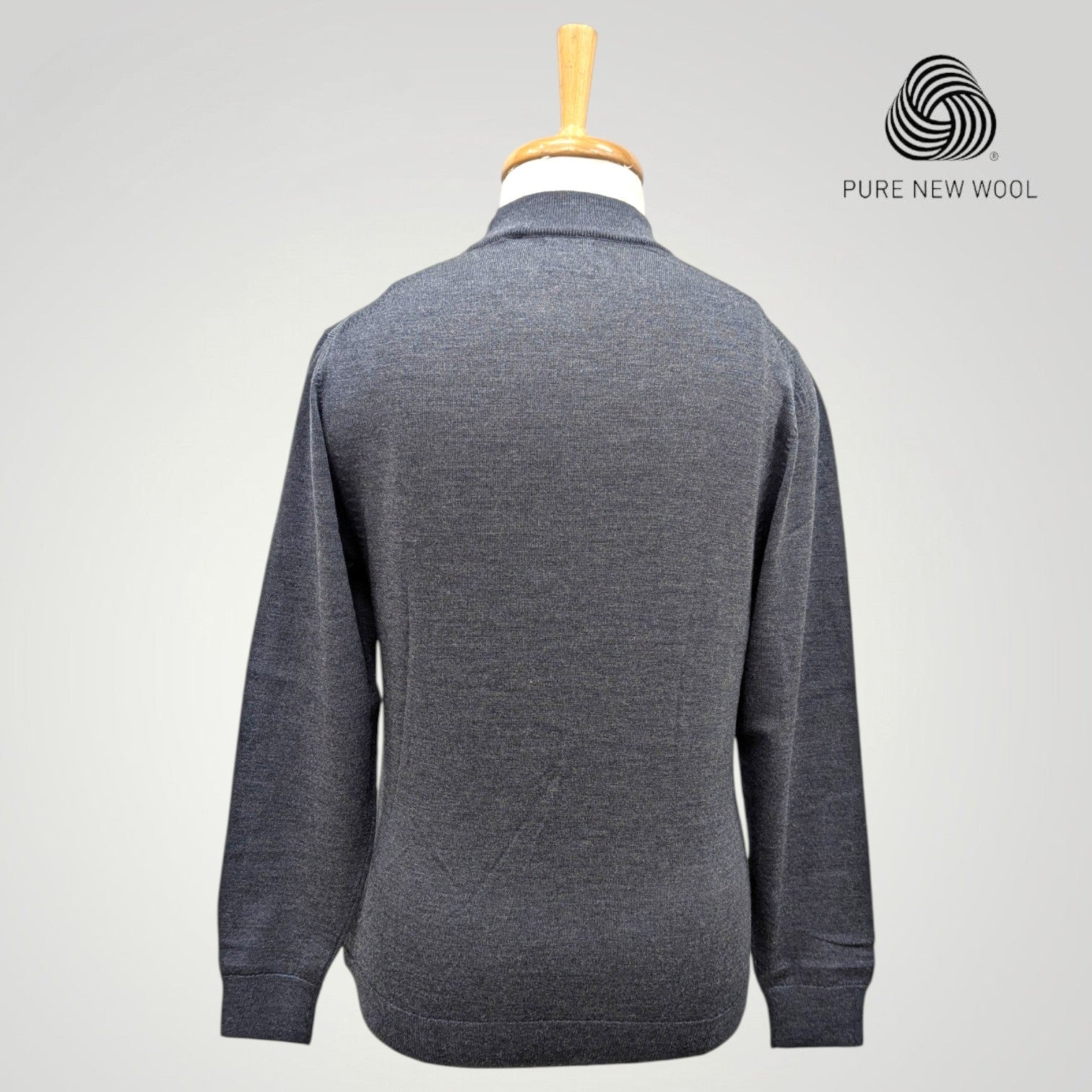 MEN'S HIGH NECK ITALIAN PURE WOOL SWEATER