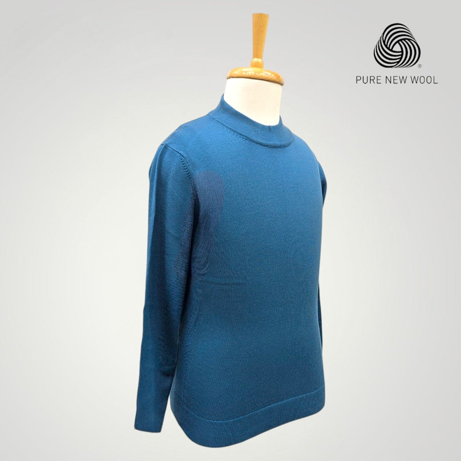 MEN'S HIGH NECK ITALIAN PURE WOOL SWEATER