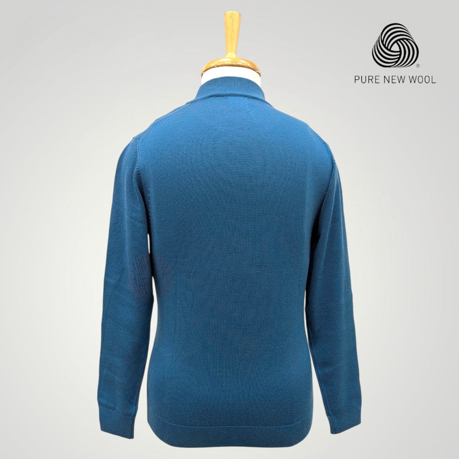 MEN'S HIGH NECK ITALIAN PURE WOOL SWEATER
