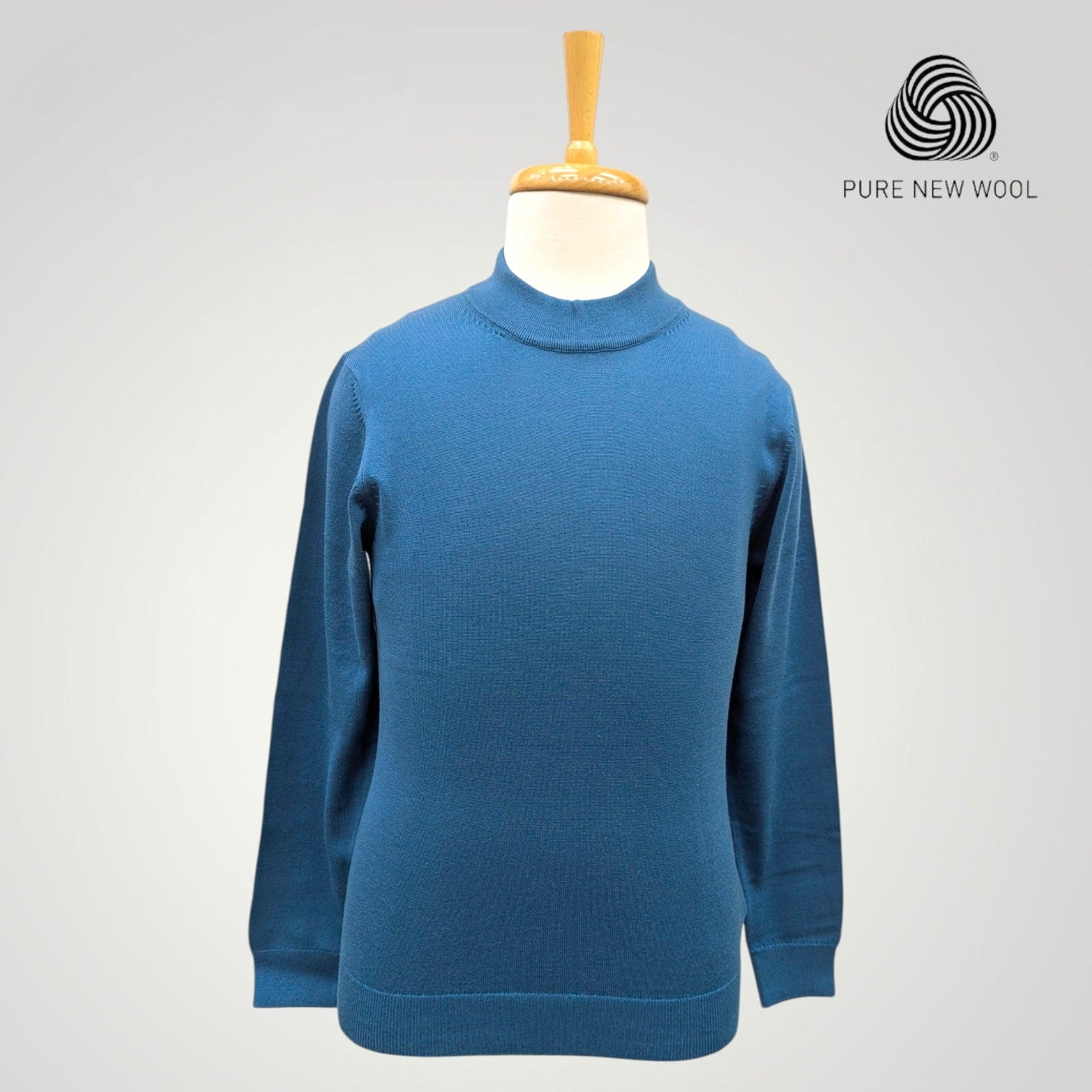 MEN'S HIGH NECK ITALIAN PURE WOOL SWEATER