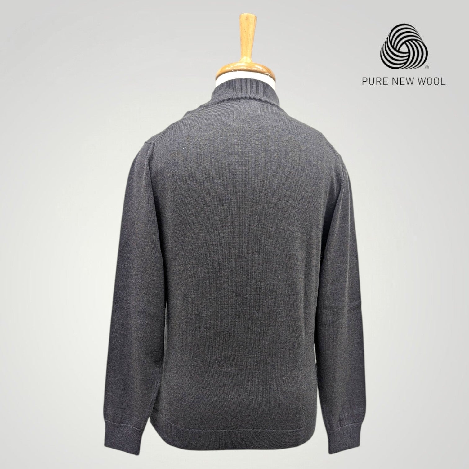 MEN'S HIGH NECK ITALIAN PURE WOOL SWEATER