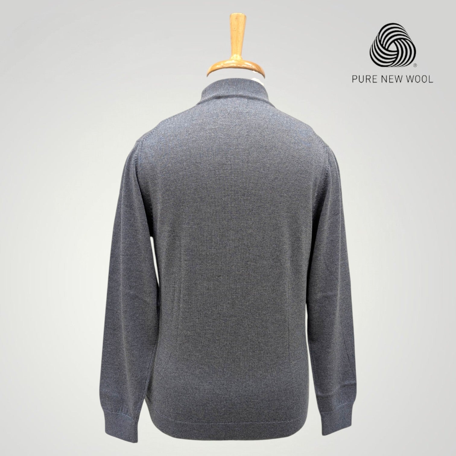 MEN'S HIGH NECK ITALIAN PURE WOOL SWEATER