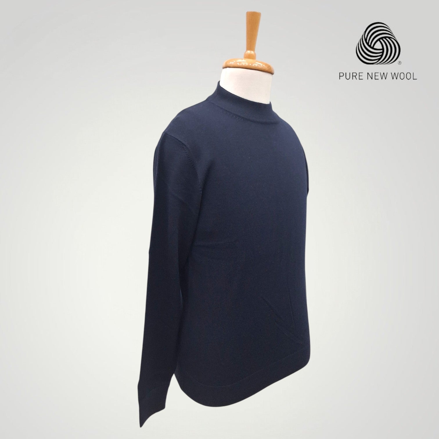 MEN'S HIGH NECK ITALIAN PURE WOOL SWEATER