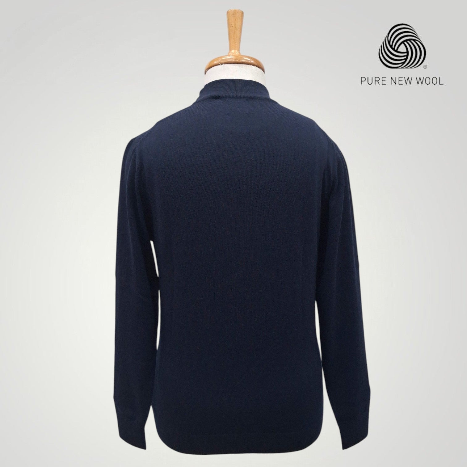 MEN'S HIGH NECK ITALIAN PURE WOOL SWEATER