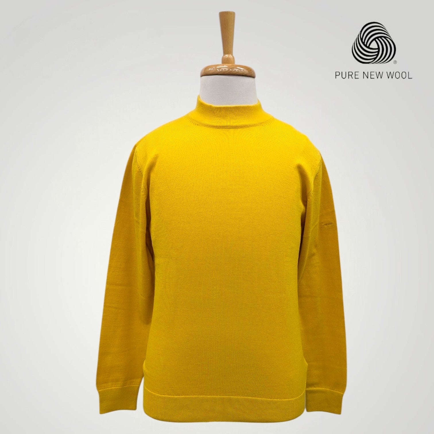 MEN'S HIGH NECK ITALIAN PURE WOOL SWEATER