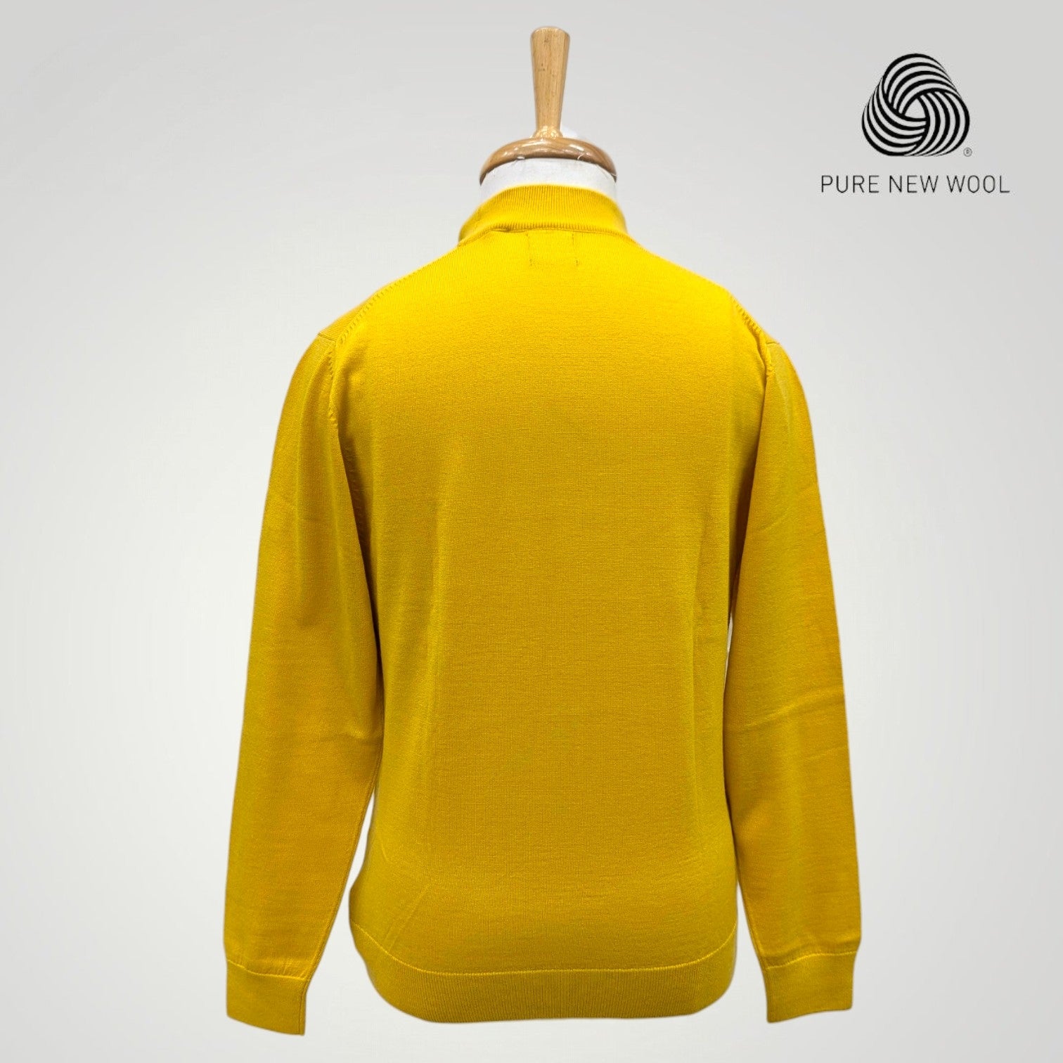 MEN'S HIGH NECK ITALIAN PURE WOOL SWEATER