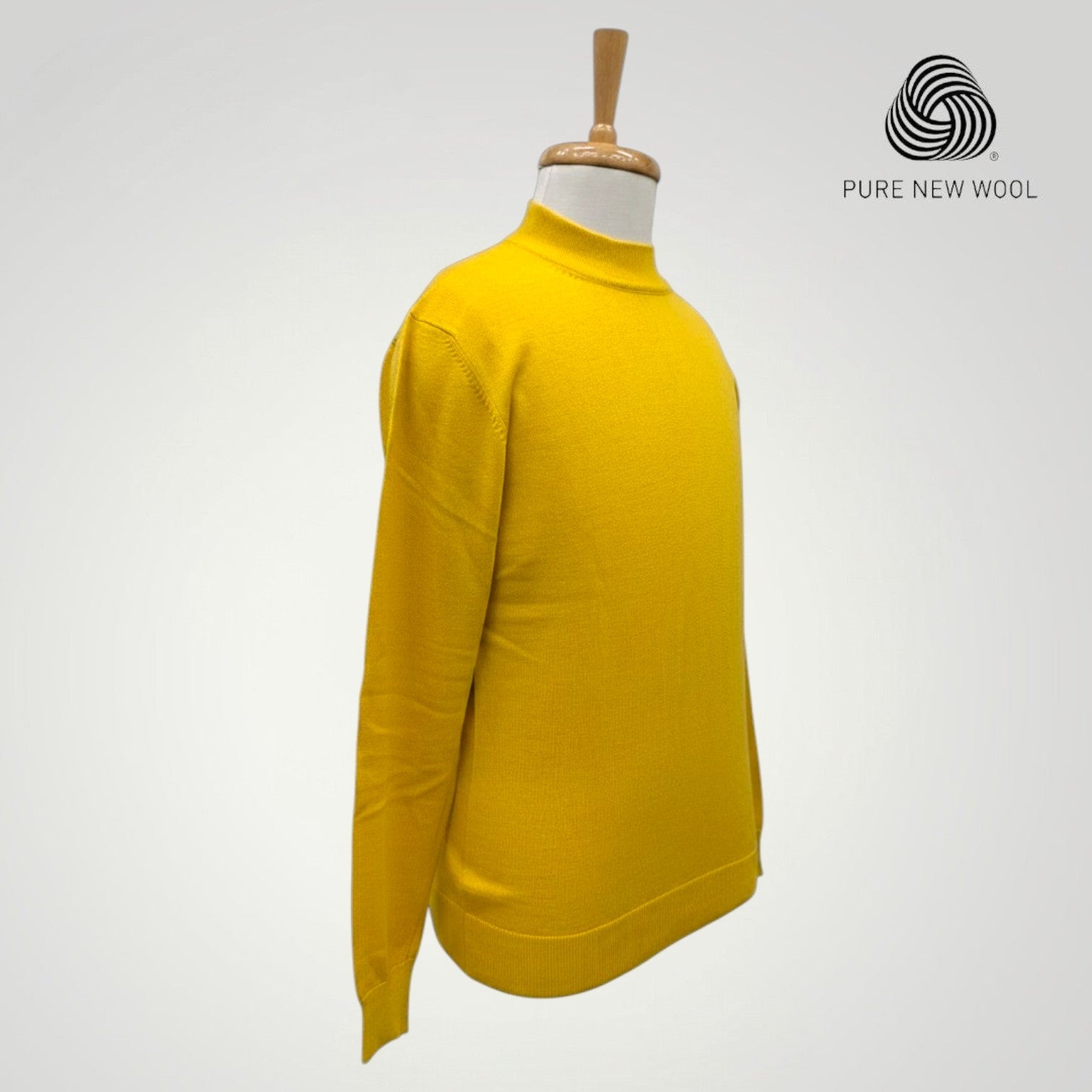 MEN'S HIGH NECK ITALIAN PURE WOOL SWEATER