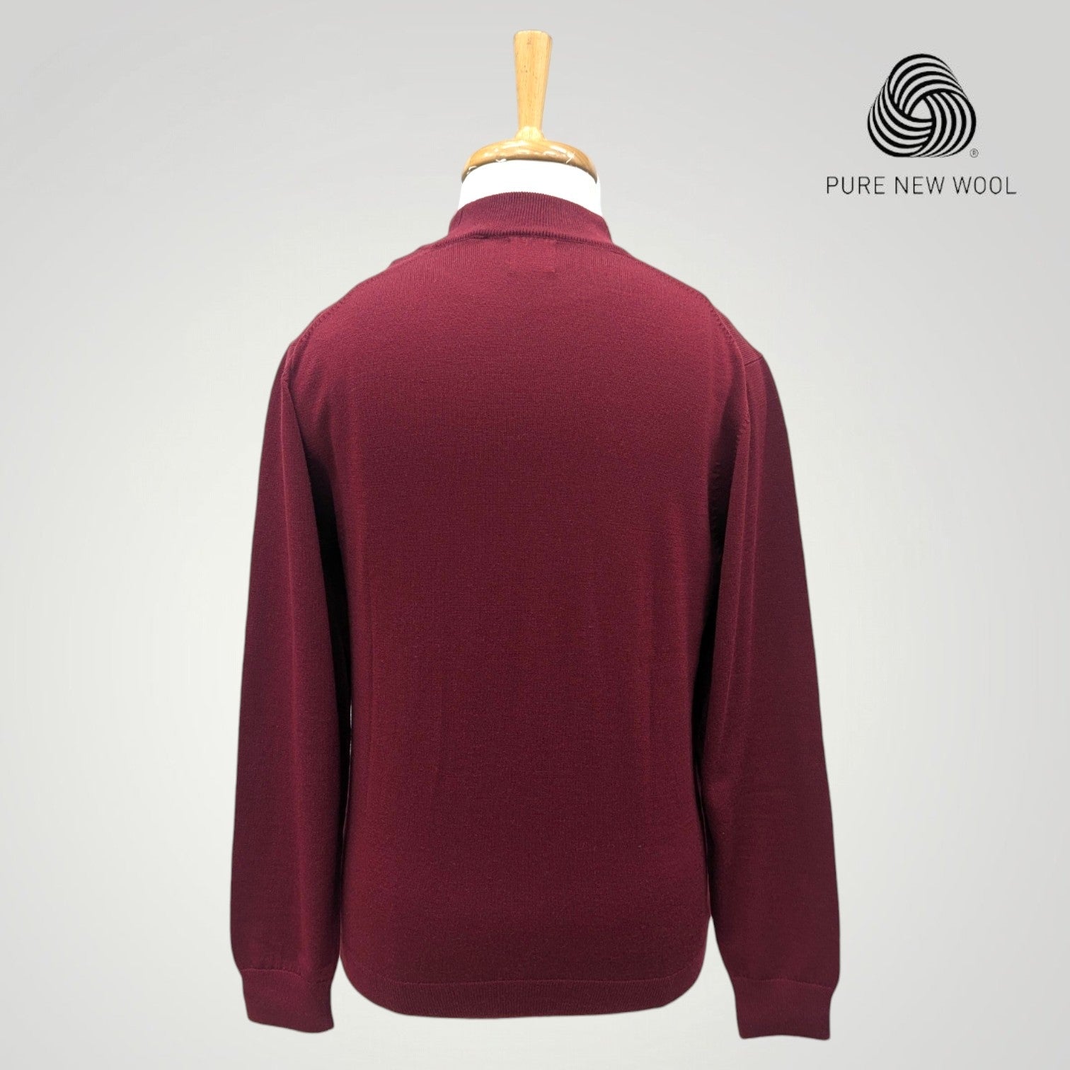 MEN'S HIGH NECK ITALIAN PURE WOOL SWEATER