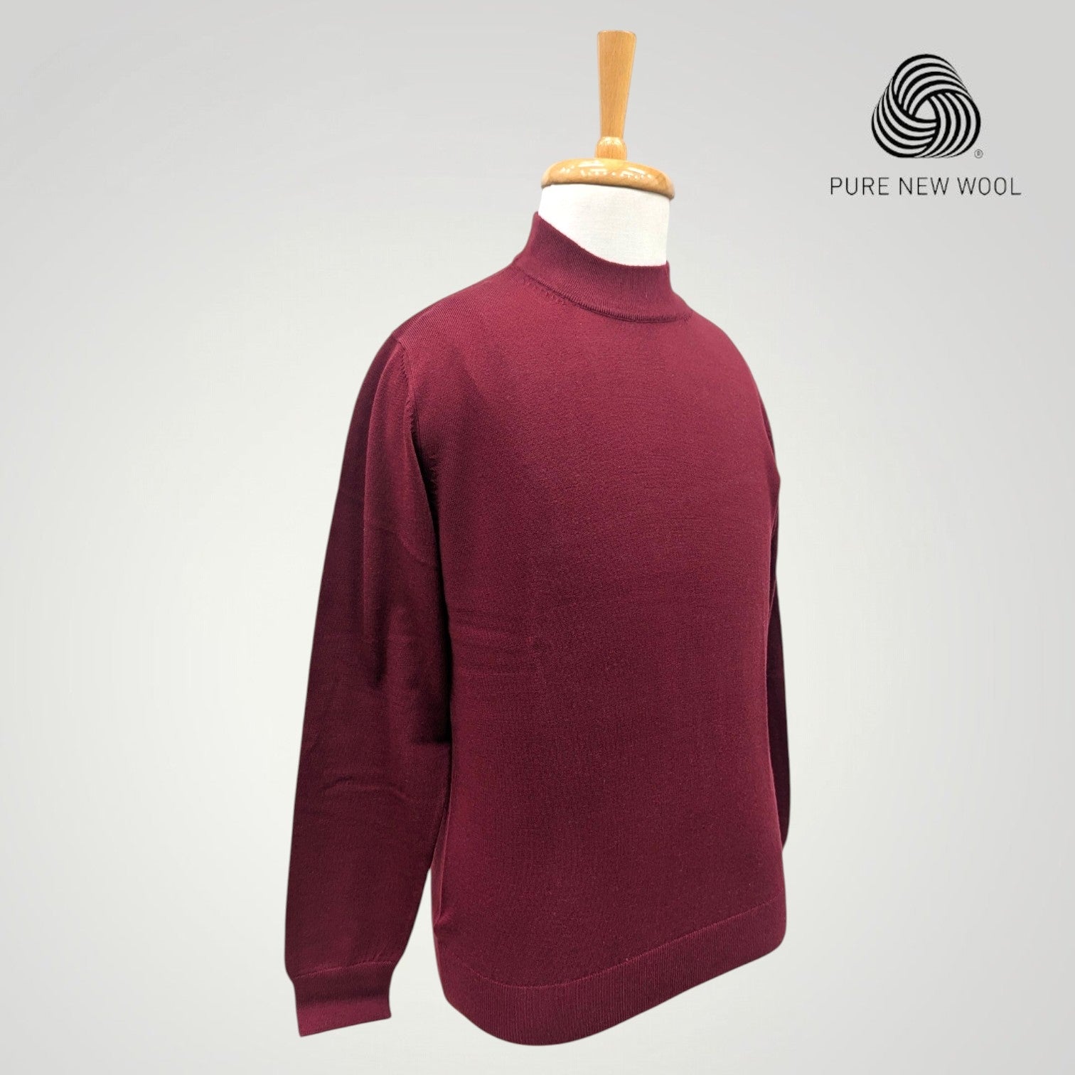 MEN'S HIGH NECK ITALIAN PURE WOOL SWEATER