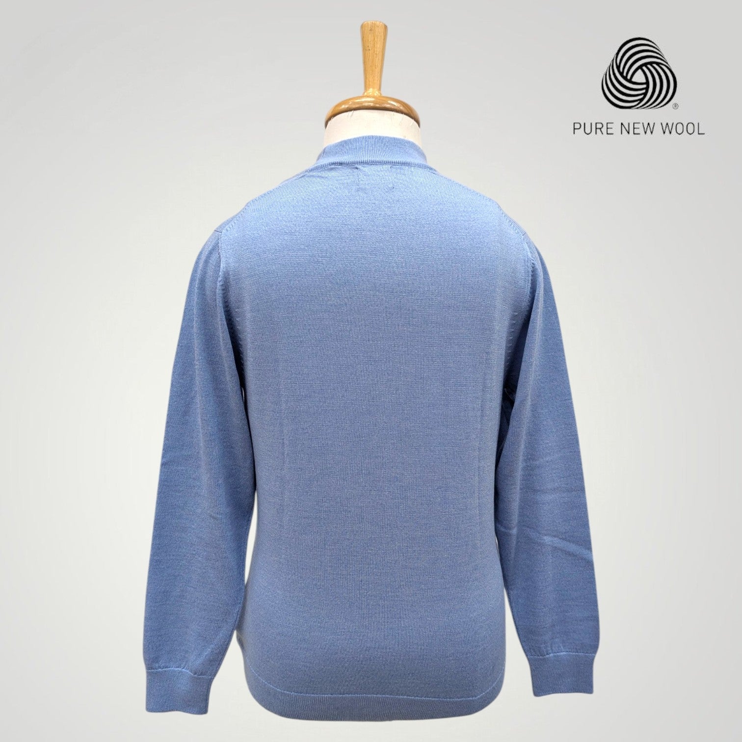 MEN'S HIGH NECK ITALIAN PURE WOOL SWEATER